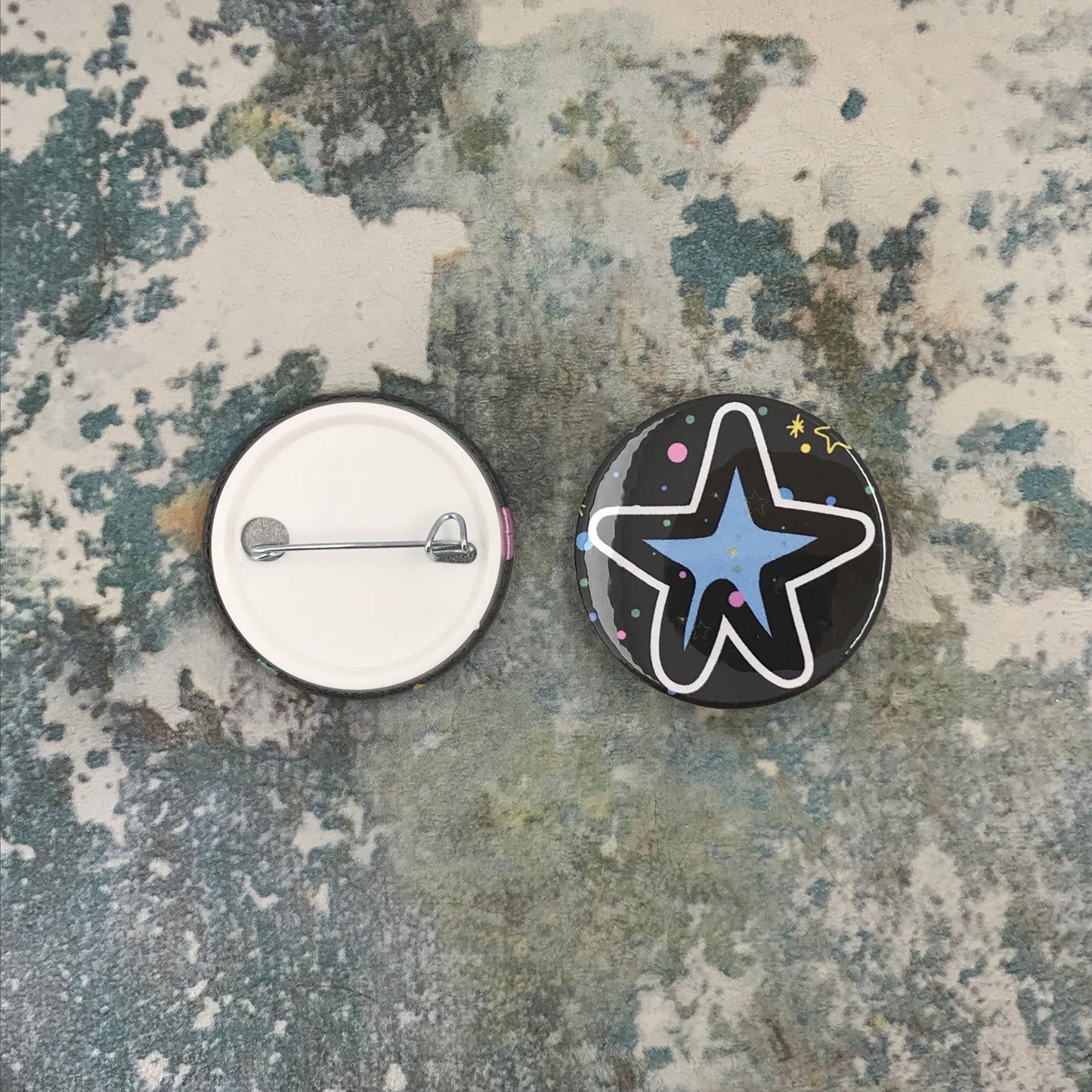 B Blue Star Medium Pin