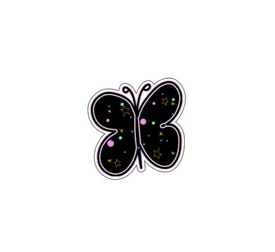 Black sky Butterfly Sticker