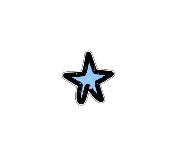 W Blue Star Sticker