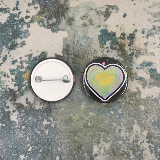 B Nebula Heart Medium Pin