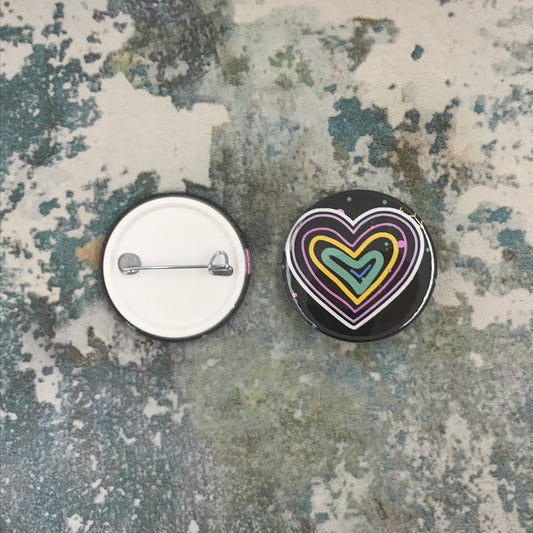 B Tick Heart Medium Pin