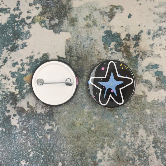 B Blue Star Medium Pin