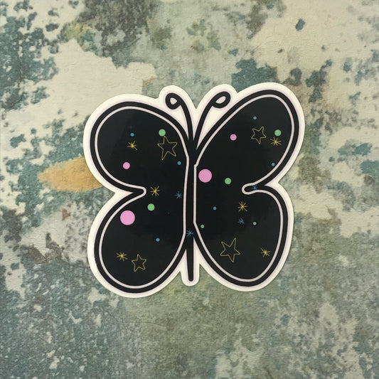 Black sky Butterfly Sticker