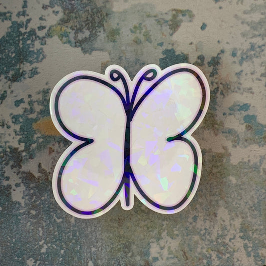 W Butterfly Die Cut Sticker