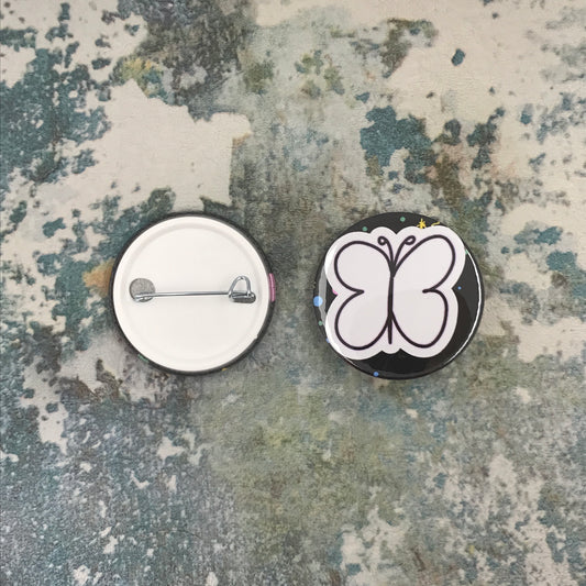 White Butterfly Medium Pin